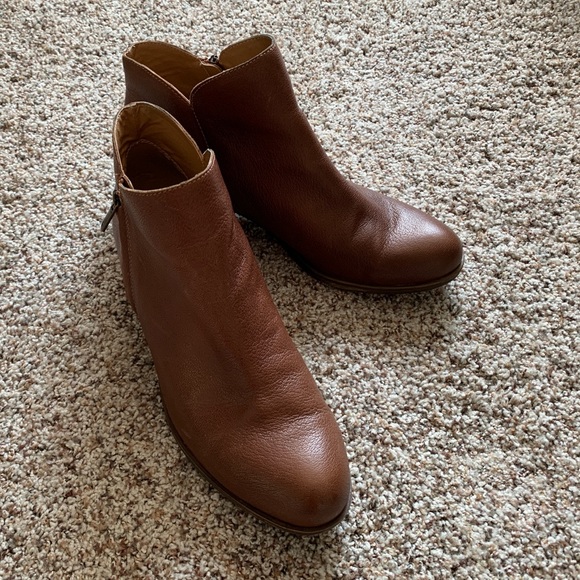 Lucky Brand Shoes - Lucky Brown Leather Flat Zip Bootie